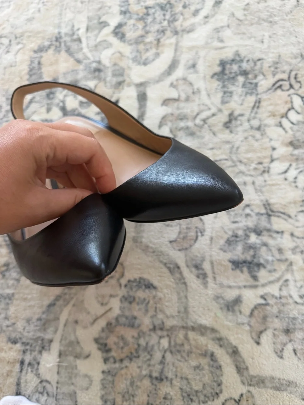 ANTONIO MELANI Black Pointed-Toe Slingback Heels